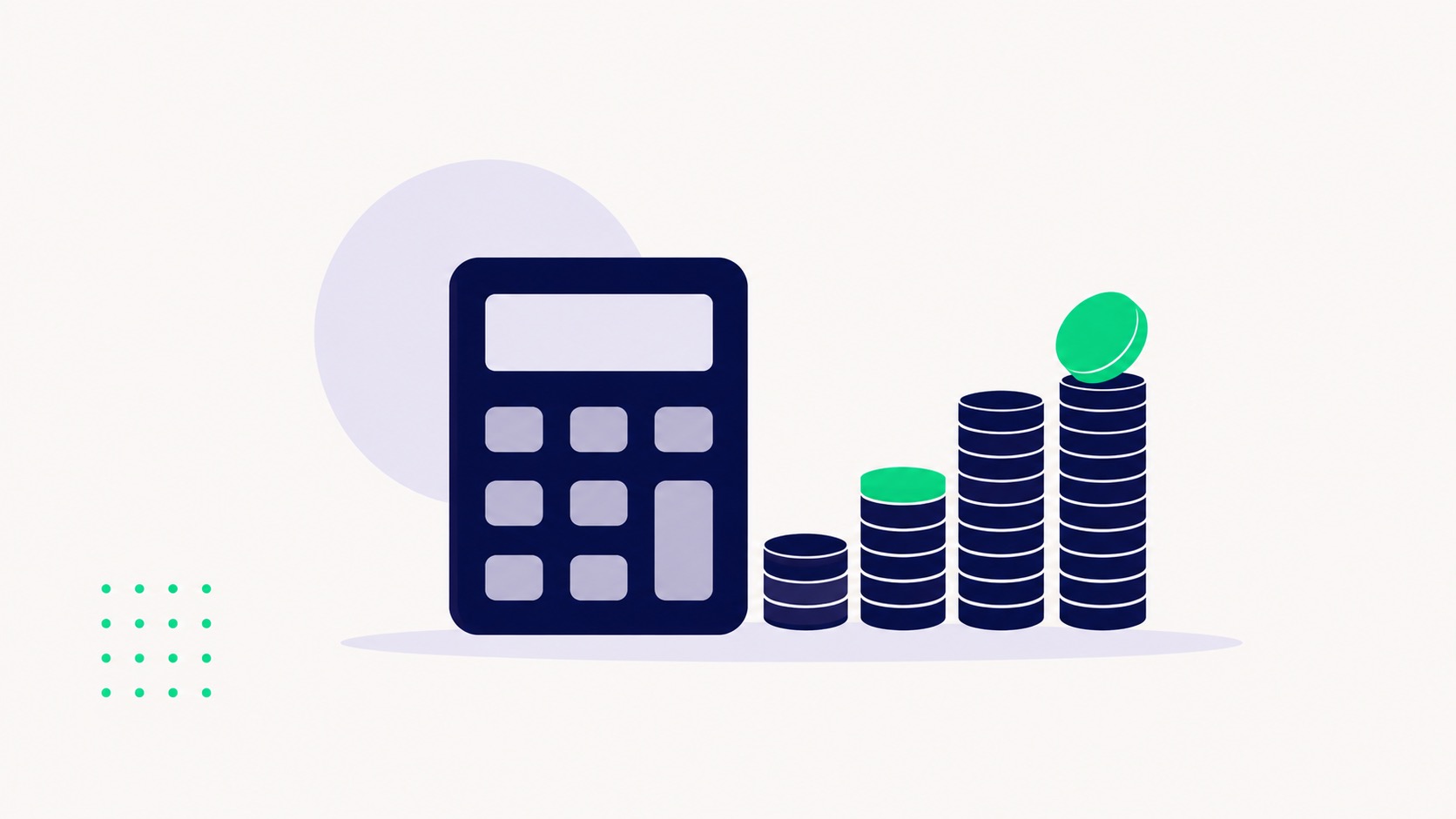 Illustration of a house and calculator representing mortgage borrowing